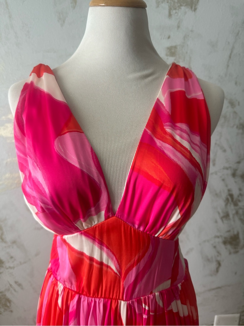 Flying Tomato Pink & Red Abstract Print Maxi Jumpsuit - Picture 2 of 4